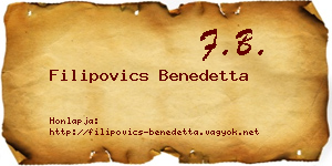 Filipovics Benedetta névjegykártya